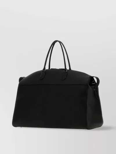 The Row George Leather Travel Bag In Black