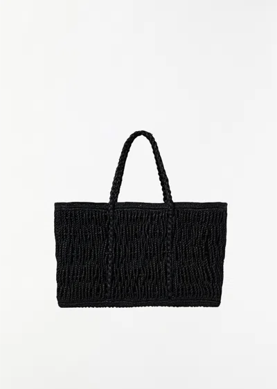 The Row Georgica Raffia Tote In Black
