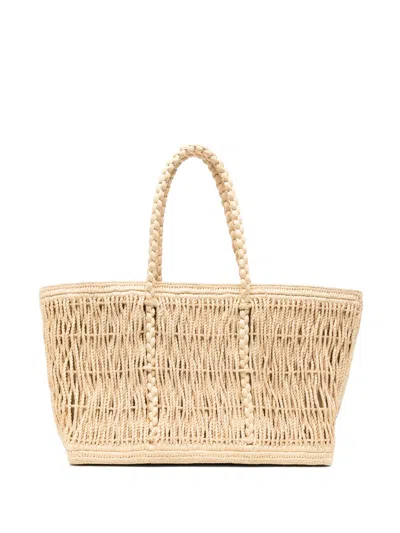 The Row Georgica Woven Tote Bag In Neutrals