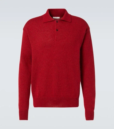The Row Gere Silk And Mohair Polo Sweater In Cdm Candy Red Melang