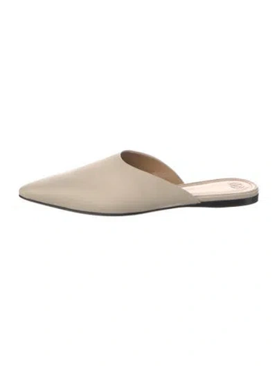 Pre-owned The Row Giacomo Leather Mules In Neutral