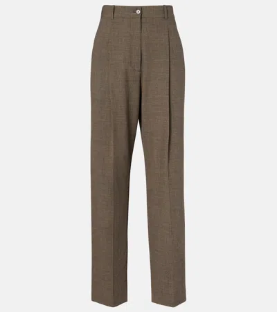 The Row Gianni Wool Straight Pants In Sand