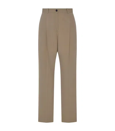 The Row Gianni Wool Trousers In Beige