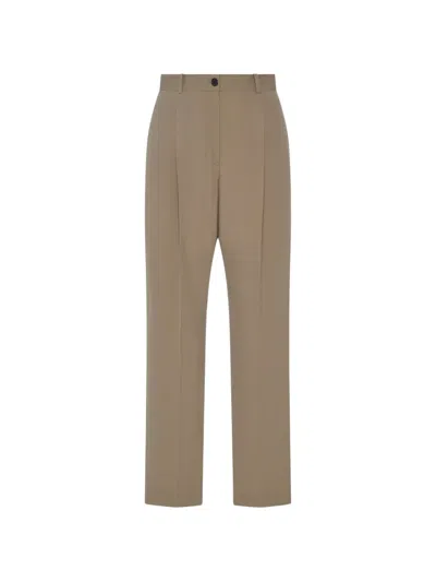 The Row Gianni Wool Trousers In Brown
