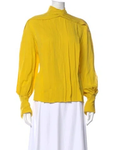 Pre-owned The Row Gilia Silk Blouse In Yellow