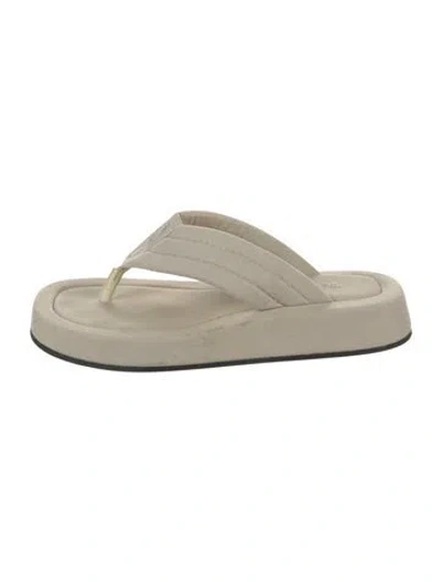 Pre-owned The Row Ginza Canvas Flip Flops In Neutral