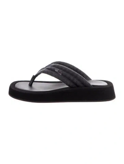 Pre-owned The Row Ginza Flip Flops In Black