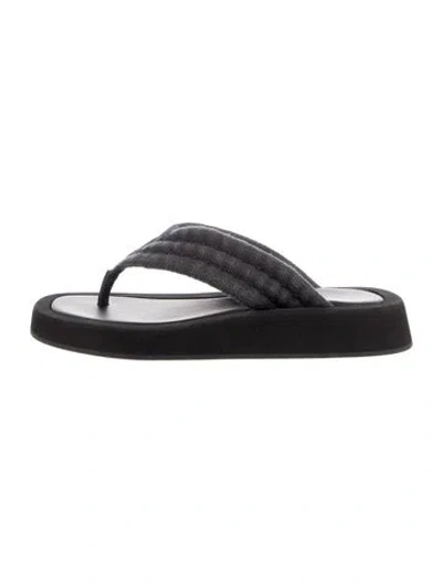 Pre-owned The Row Ginza Flip Flops In Black
