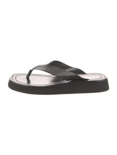 Pre-owned The Row Ginza Leather Flats In Black
