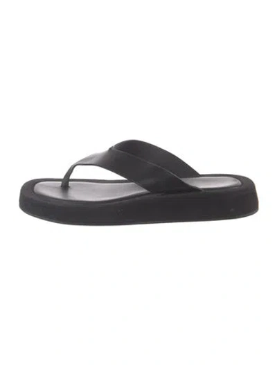 Pre-owned The Row Ginza Leather Flats In Black
