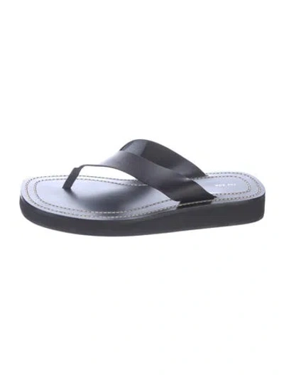 Pre-owned The Row Ginza Leather Flip Flops In Black