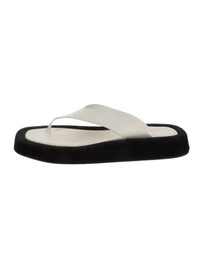 Pre-owned The Row Ginza Leather Flip Flops In Neutrals