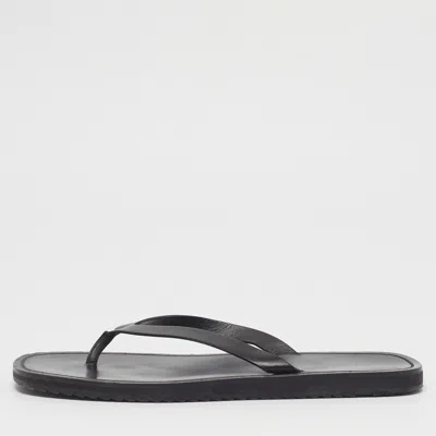 Pre-owned The Row Ginza Size 40.5 Black Leather Thong Sandals