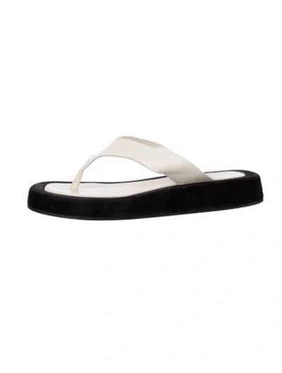 Pre-owned The Row Ginza Suede Flip Flops In Multi