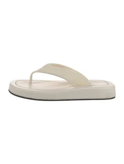 Pre-owned The Row Ginza Velvet Flip Flops In Neutral