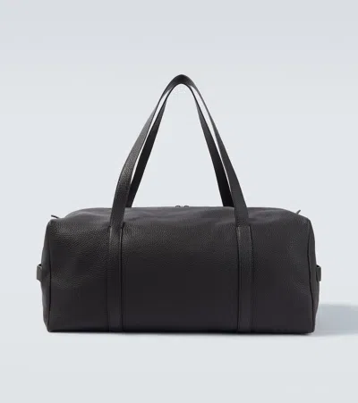The Row Gio Leather Tote Bag In Black