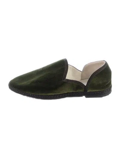 Pre-owned The Row Kids' Girls' Suede Slip On Shoes In Green