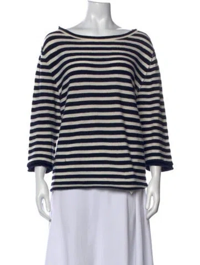 Pre-owned The Row 'gita' Cashmere Top In Blue/white