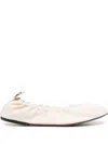 The Row Woman Ballet Flats Cream Size 6 Leather In White