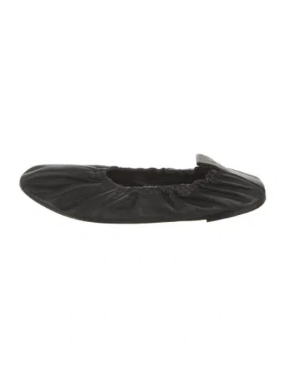 Pre-owned The Row Glove Leather Ballet Flats In Black