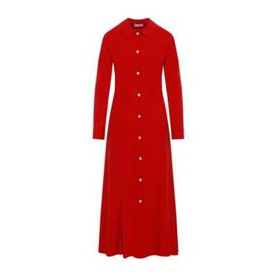 The Row Goji Berry Red Silk Myra Dress