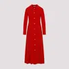 The Row Myra Button-down Silk Crepe Maxi Dress In Red