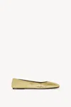 The Row Square Laminated Leather Ballerina Flats