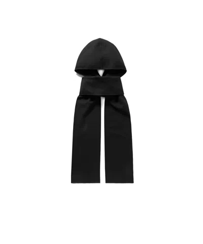 The Row Gordie Hooded Brushed-cashmere Scarf In Black