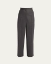 The Row Gordon Wide Leg Wool Pants In Charcoal