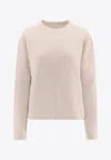 The Row Gouli Cashmere And Silk Sweater In Beige