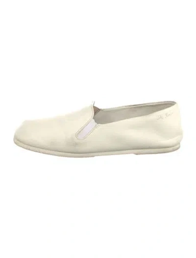 Pre-owned The Row Grace Leather Loafers In Neutral