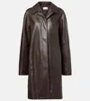 The Row Gracia Leather Jacket In Brown