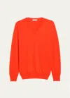 The Row Gracy V-neck Cashmere Sweater In Firetruck