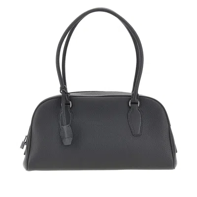 The Row Grained Leather E/w India Bag In Black