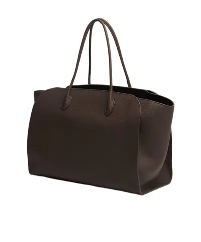 The Row Grainy Leather Tote Bag In Black