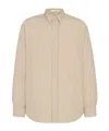 The Row Striped Long Sleeve Granada Poplin Shirt In Neutral