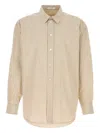 The Row Striped Long Sleeve Granada Poplin Shirt In Brown