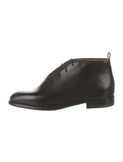 Pre-owned The Row Grant Patent Leather Oxfords In Black