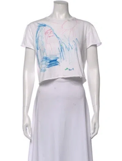 Pre-owned The Row Graphic Print Crew Neck Crop Top W/ Tags In Neutral