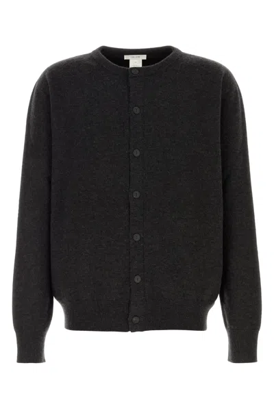 The Row Graphite Cashmere Blend Danube Cardigan In Gray
