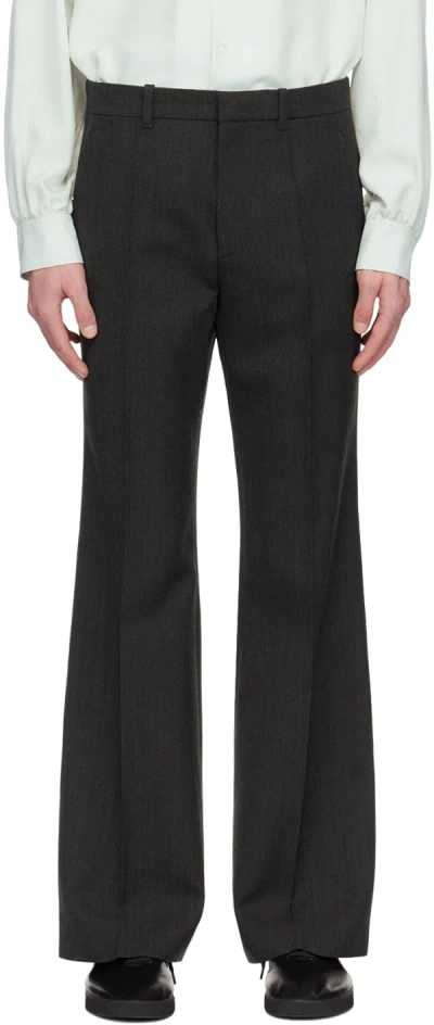 The Row Gray Keenan Trousers In Dgm Dark Grey Melang