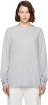 The Row Kabira Long-sleeve Crew-neck T-shirt In Gray