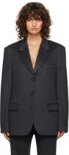The Row Gray Lasonne Blazer In Ccm Charcoal Melange