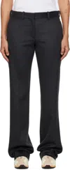 The Row Gray Selvie Trousers In Ccm Charcoal Melange