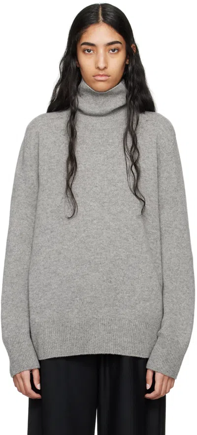 The Row Stepny Wool & Cashmere Knit Sweater In Grey