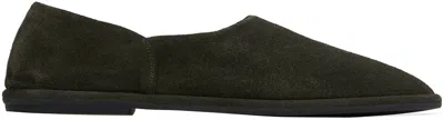 The Row Green Canal Slip-on Loafers In Lef Leaf