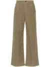 The Row Eglitta Stretch Corduory Wide Leg Pants In Khk - Khaki