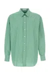 The Row Embroidered Cotton Shirt Long Sleeves In Green