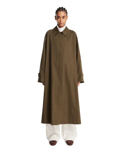 The Row Green Iza Coat In Brown