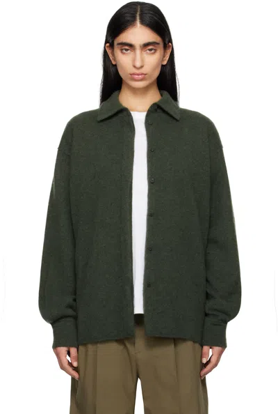 The Row Green Janak Shirt In Frg Forest Green